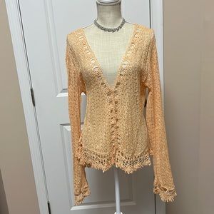 James Goviello for SPIEGEL knitted tunic, XL, NWT, cotton, light coral, orange